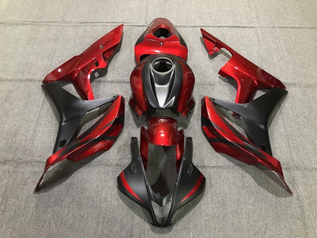 2007-2008 Tiefrot & Matt Schwarz CBR600RR Motorrad Verkleidungen 2007-2008 Tiefrot & Matt Schwarz CBR600RR Motorrad Verkleidungen