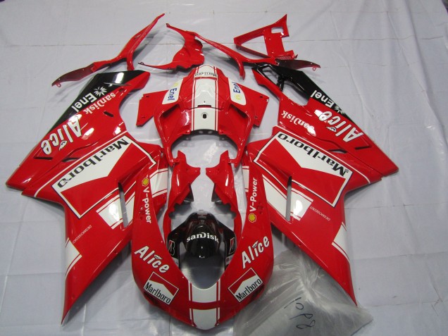 2007-2014 Alice & Marlboro Ducati 848 1098 1198 Motorrad Verkleidungen 2007-2014 Alice & Marlboro Ducati 848 1098 1198 Motorrad Verkleidungen