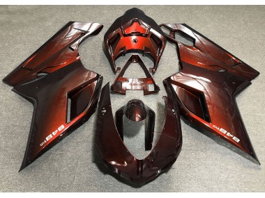2007-2014 Dunkelorange Ducati 848 1098 1198 Motorrad Verkleidungen