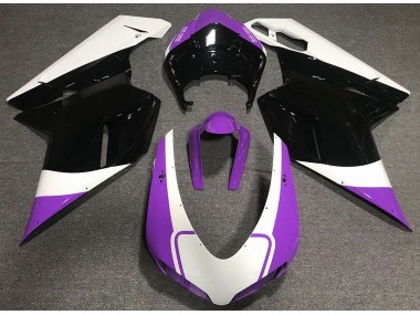 2007-2014 Glanz Lila Weiß & Schwarz Ducati 848 1098 1198 Motorrad Verkleidungen