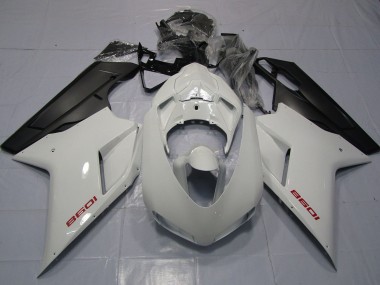 2007-2014 Rot Weiß & Matt Schwarz Ducati 848 1098 1198 Motorrad Verkleidungen