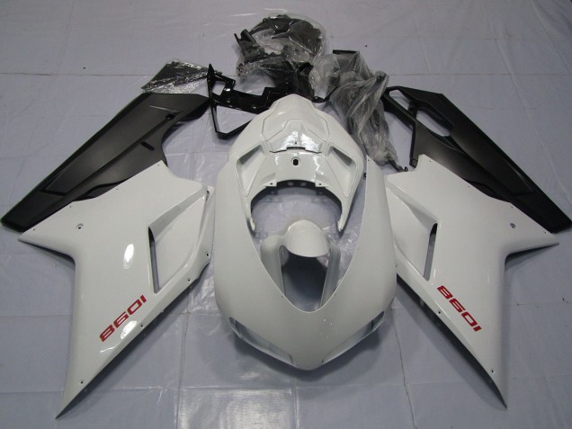 2007-2014 Rot Weiß & Matt Schwarz Ducati 848 1098 1198 Motorrad Verkleidungen 2007-2014 Rot Weiß & Matt Schwarz Ducati 848 1098 1198 Motorrad Verkleidungen