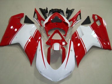2007-2014 Rot-Weiße Anstecknadel Ducati 848 1098 1198 Motorrad Verkleidungen