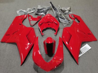 2007-2014 Schlichte Glanz Rot Ducati 848 1098 1198 Motorrad Verkleidungen