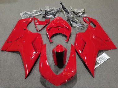 2007-2014 Schlichte Glanz Rot Ducati 848 1098 1198 Motorrad Verkleidungen