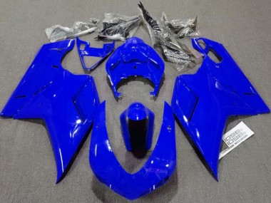 2007-2014 Schlichte Glänzend Blau Ducati 848 1098 1198 Motorrad Verkleidungen