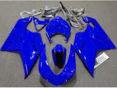 2007-2014 Schlichte Glänzend Blau Ducati 848 1098 1198 Motorrad Verkleidungen
