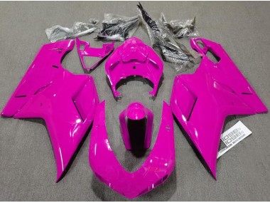2007-2014 Schlichte Glanzrosa Ducati 848 1098 1198 Motorrad Verkleidungen