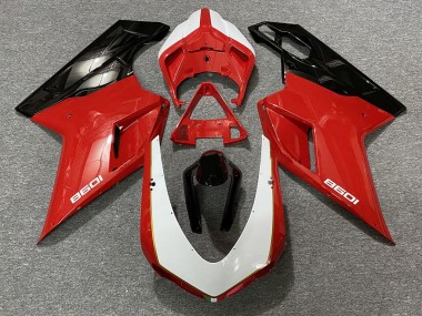 2007-2014 Schwarz Silber Ducati 848 1098 1198 Motorrad Verkleidungen