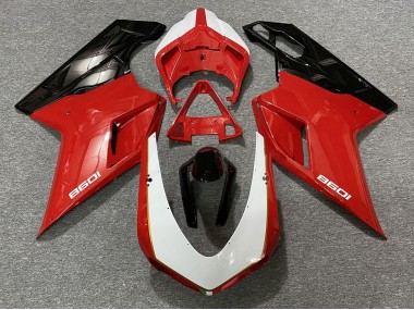 2007-2014 Schwarz Silber Ducati 848 1098 1198 Motorrad Verkleidungen