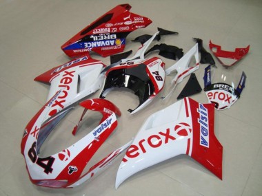 2007-2014 Weiß Xerox Ducati 848 1098 1198 Motorrad Verkleidungen