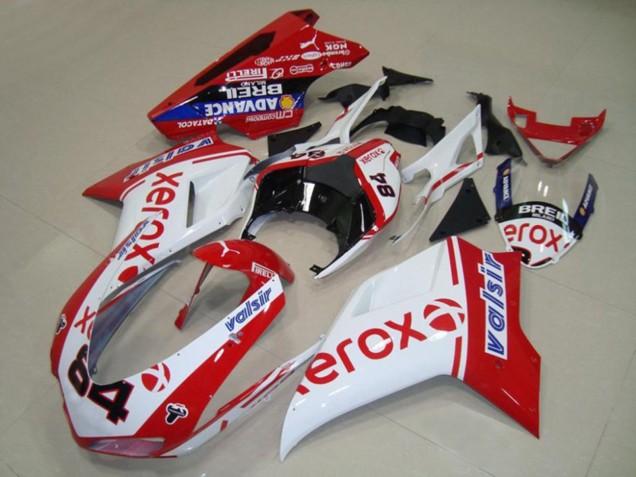 2007-2014 Weiß Xerox Ducati 848 1098 1198 Motorrad Verkleidungen 2007-2014 Weiß Xerox Ducati 848 1098 1198 Motorrad Verkleidungen