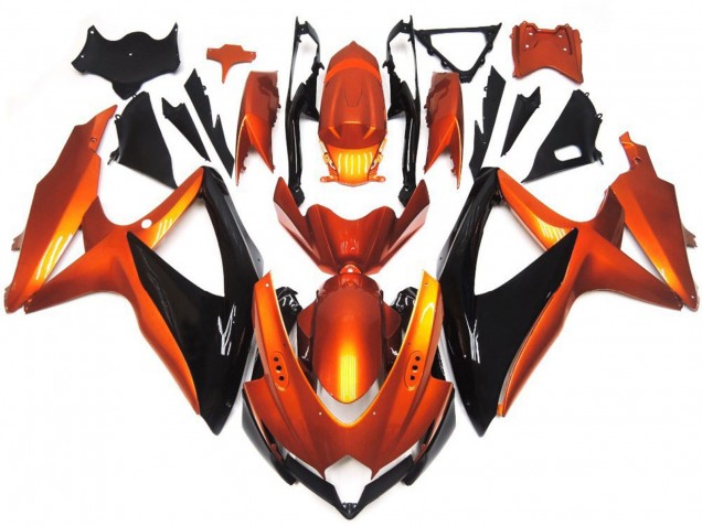 2008-2010 Bronzeorange & Schwarz GSXR 600-750 Motorrad Verkleidungen 2008-2010 Bronzeorange & Schwarz GSXR 600-750 Motorrad Verkleidungen