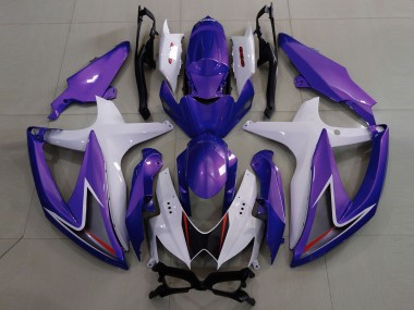 2008-2010 Glanz Lila & Weiß GSXR 600-750 Motorrad Verkleidungen