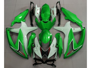 2008-2010 Glänzend Grün & Weiß GSXR 600-750 Motorrad Verkleidungen