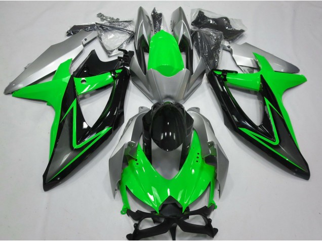 2008-2010 Grün & Silber GSXR 600-750 Motorrad Verkleidungen 2008-2010 Grün & Silber GSXR 600-750 Motorrad Verkleidungen