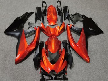 2008-2010 Kräftiges Orange In Schwarz GSXR 600-750 Motorrad Verkleidungen