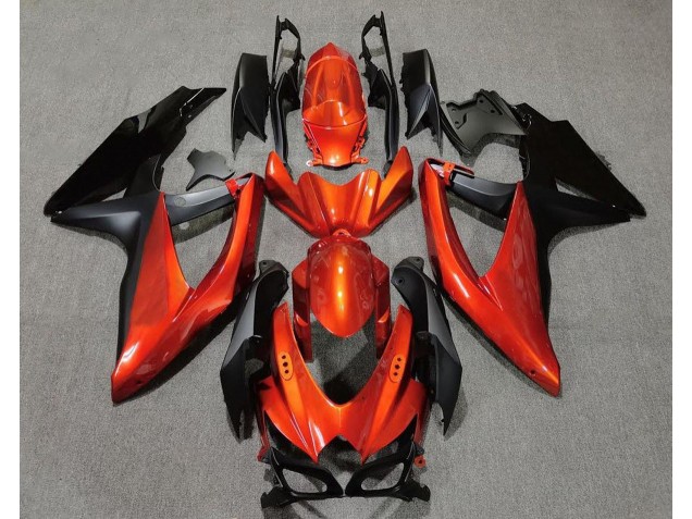 2008-2010 Kräftiges Orange In Schwarz GSXR 600-750 Motorrad Verkleidungen 2008-2010 Kräftiges Orange In Schwarz GSXR 600-750 Motorrad Verkleidungen