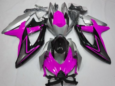 2008-2010 Rosa & Silber GSXR 600-750 Motorrad Verkleidungen