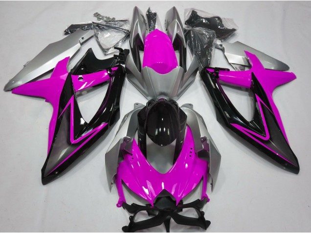 2008-2010 Rosa & Silber GSXR 600-750 Motorrad Verkleidungen 2008-2010 Rosa & Silber GSXR 600-750 Motorrad Verkleidungen