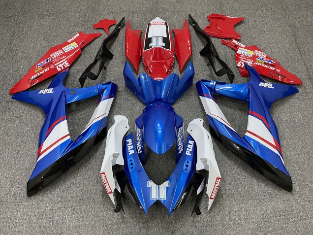 2008-2010 Rot Blau & Glänzend Weiß Custom-Stil GSXR 600-750 Motorrad Verkleidungen 2008-2010 Rot Blau & Glänzend Weiß Custom-Stil GSXR 600-750 Motorrad Verkleidungen