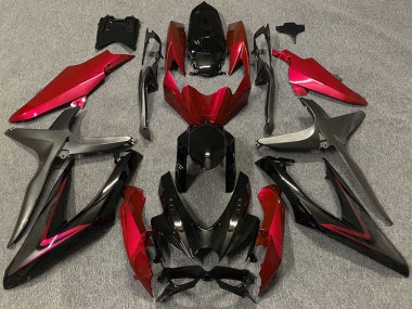 2008-2010 Rot Glänzend & Grün R GSXR 600-750 Motorrad Verkleidungen
