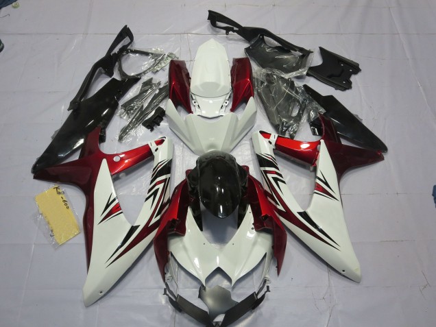2008-2010 Rot Weiß Schwarz GSXR 600-750 Motorrad Verkleidungen 2008-2010 Rot Weiß Schwarz GSXR 600-750 Motorrad Verkleidungen