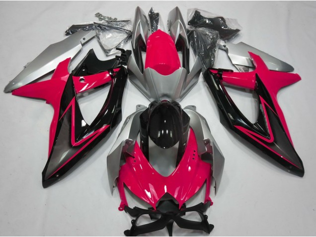 2008-2010 Rot & Silber GSXR 600-750 Motorrad Verkleidungen 2008-2010 Rot & Silber GSXR 600-750 Motorrad Verkleidungen