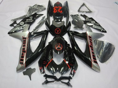 2008-2010 Schwarz Grau Jordan GSXR 600-750 Motorrad Verkleidungen