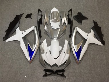 2008-2010 Silber Weiß Blau GSXR 600-750 Motorrad Verkleidungen