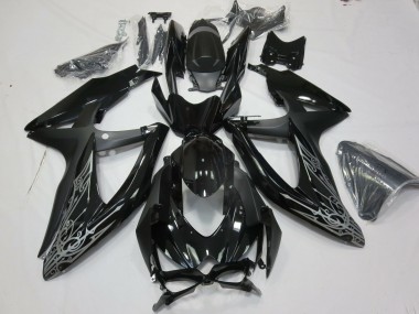 2008-2010 Silber & Schwarz GSXR 600-750 Motorrad Verkleidungen