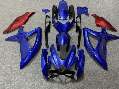 2008-2010 Tiefes Blau & Rot GSXR 600-750 Motorrad Verkleidungen