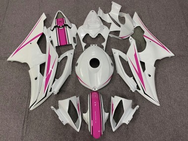 2008-2016 Glänzend Weiß & Pink R6 Motorrad Verkleidungen