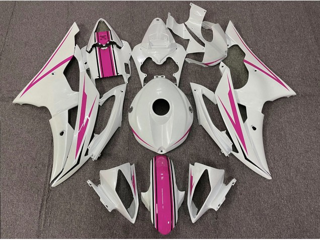 2008-2016 Glänzend Weiß & Pink R6 Motorrad Verkleidungen 2008-2016 Glänzend Weiß & Pink R6 Motorrad Verkleidungen