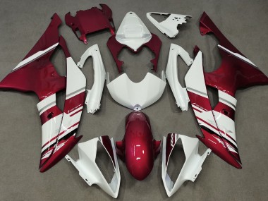 2008-2016 Glänzend Weiß & Rot OEM-Stil R6 Motorrad Verkleidungen