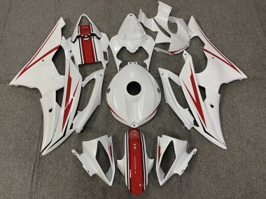 2008-2016 Glänzend Weiß & Rot R6 Motorrad Verkleidungen