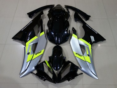 2008-2016 Glänzendes Schwarz & Silber R6 Motorrad Verkleidungen
