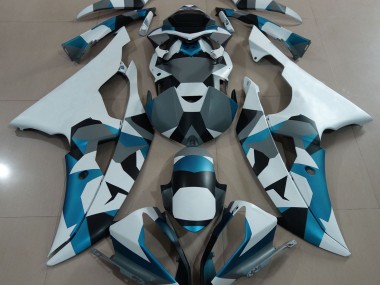 2008-2016 Gletscherblauer Schnee Tarnung R6 Motorrad Verkleidungen