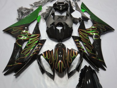 2008-2016 Grün Flamme R6 Motorrad Verkleidungen