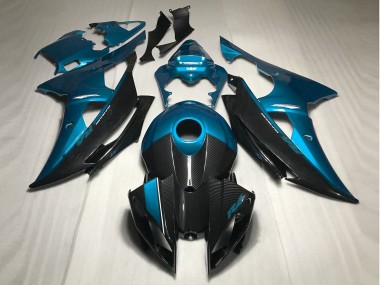 2008-2016 Hellblau Mit Kohlefaser Stil R6 Motorrad Verkleidungen