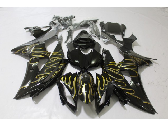 2008-2016 Schwarz Glänzend & Flame R6 Motorrad Verkleidungen 2008-2016 Schwarz Glänzend & Flame R6 Motorrad Verkleidungen
