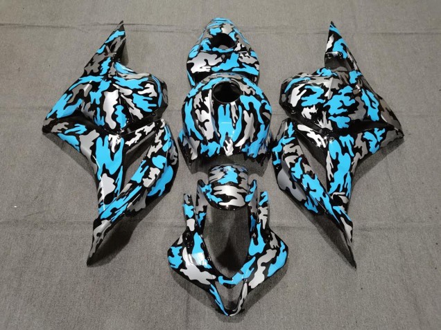 2009-2012 Benutzerdefiniertes Blau / Silber Tarnung CBR600RR Motorrad Verkleidungen 2009-2012 Benutzerdefiniertes Blau / Silber Tarnung CBR600RR Motorrad Verkleidungen