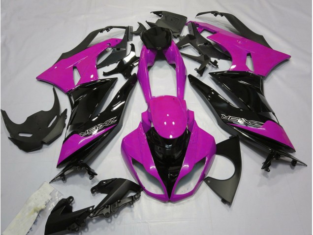 2009-2012 Glanzrosa & Schwarz ZX6R Motorrad Verkleidungen