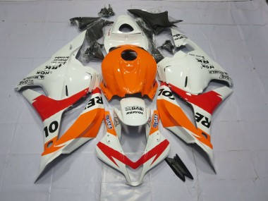 2009-2012 Hellorange & Weiß Repsol CBR600RR Motorrad Verkleidungen