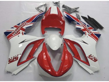 2009-2012 Rot & Weiß Daytona 675 Motorrad Verkleidungen