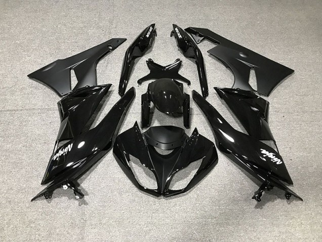 2009-2012 Schwarz Glänzend ZX6R Motorrad Verkleidungen