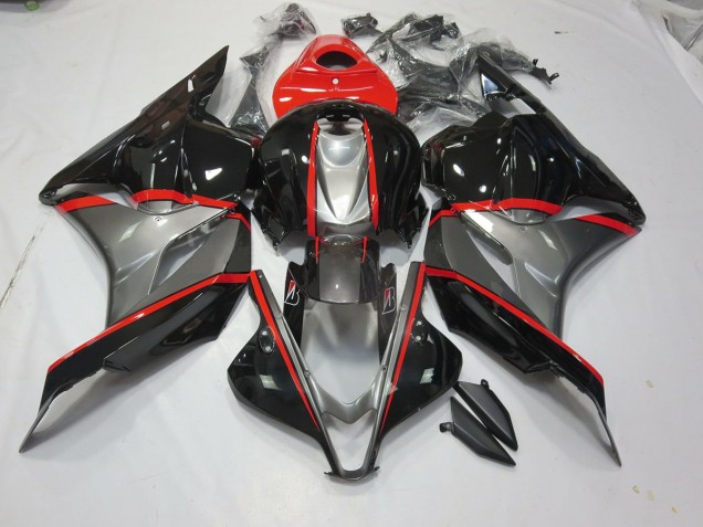 2009-2012 Schwarz & Grau Rot Pin CBR600RR Motorrad Verkleidungen 2009-2012 Schwarz & Grau Rot Pin CBR600RR Motorrad Verkleidungen