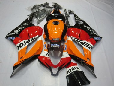 2009-2012 Schwarz Repsol CBR600RR Motorrad Verkleidungen