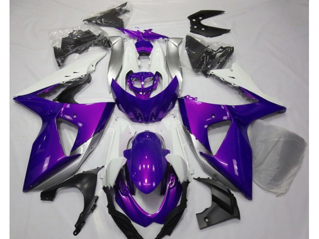2009-2016 Glanz Lila & Weiß GSXR 1000 Motorrad Verkleidungen 2009-2016 Glanz Lila & Weiß GSXR 1000 Motorrad Verkleidungen