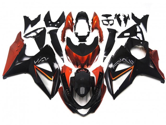 2009-2016 Orange & Schwarz Nach Maß Mit Silbereinlage GSXR 1000 Motorrad Verkleidungen 2009-2016 Orange & Schwarz Nach Maß Mit Silbereinlage GSXR 1000 Motorrad Verkleidungen